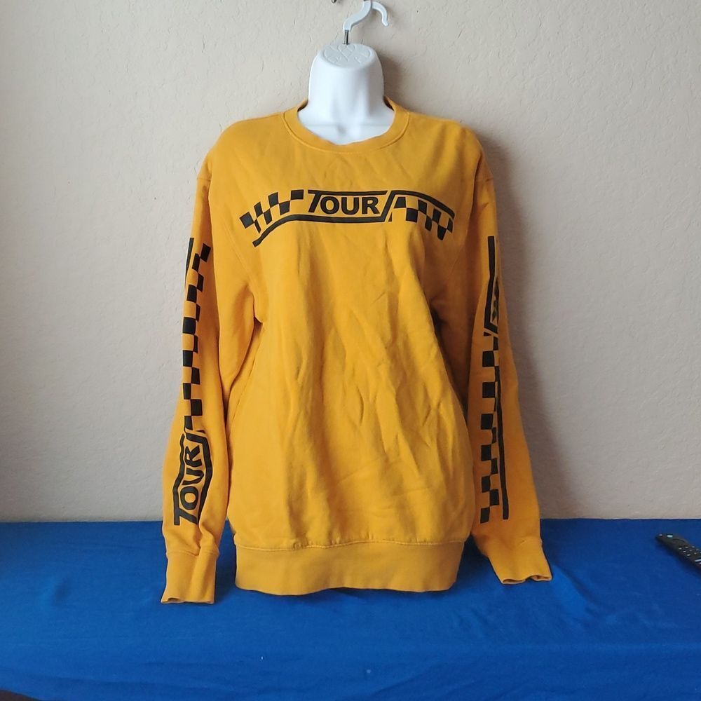 Justin Bieber Purpose Stadium Tour Graphic Sweatshirt Yellow Small Merch